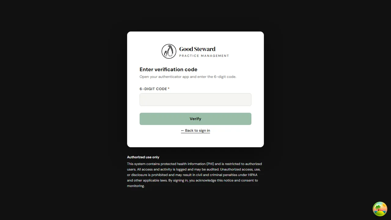 Two-factor code entry prompt with a 6-digit field